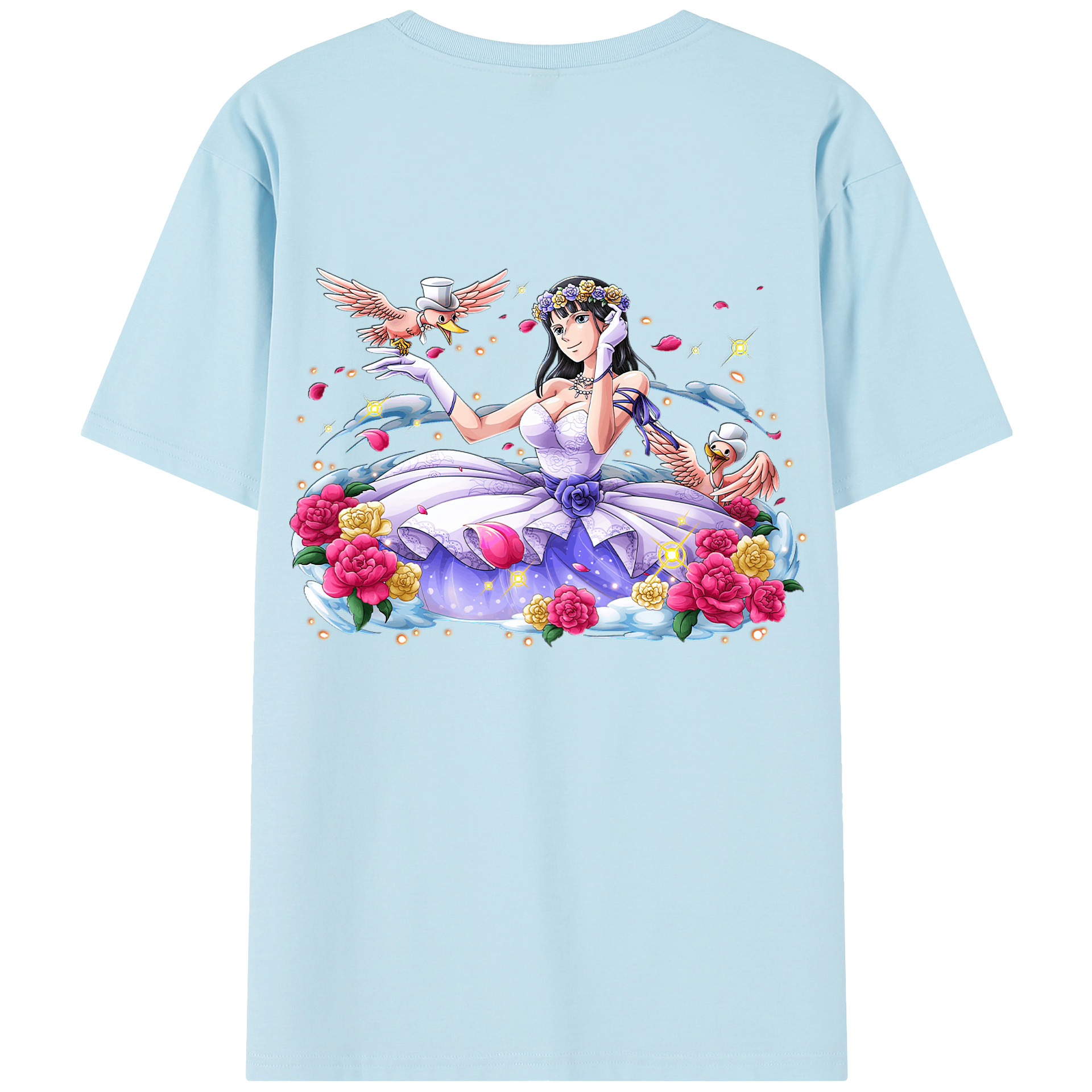 ワンピース ニコ・ロビン ONE PIECE Nico Robin 綿100％半袖Tシャツ（背面プリント）